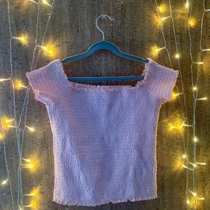 Light pink off the shoulder girls